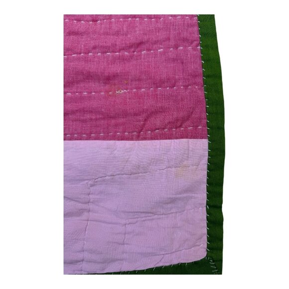 Vtg Handmade Patchwork Crazy Quilt w/Charlie Brown Peanuts Fabric 74"x56" READ - Picture 4 of 12